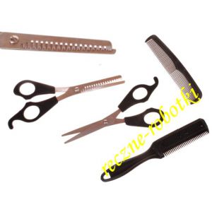 Nożyczki fryzjerskie proste + degażówki ZESTAW